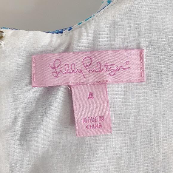 Lilly Pulitzer Lyssa Notch Shift Dress Resort White Lucky Trunks Womens 4 18163 - Picture 7 of 13